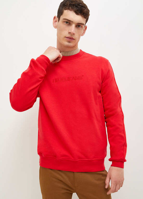 Red Men\'s Liu Jo With Logo Sweaters | BHW-786421