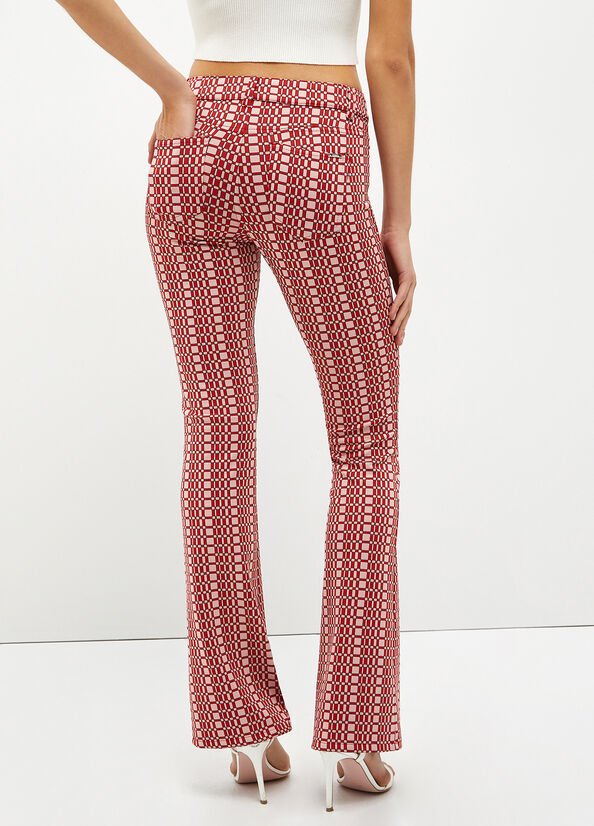 Red Women's Liu Jo Optical Jacquard Pants | WRK-091786