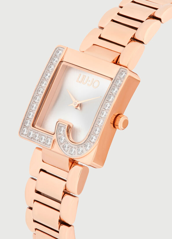 Rose Gold Women's Liu Jo Steel With Logo Watches | VAF-962754