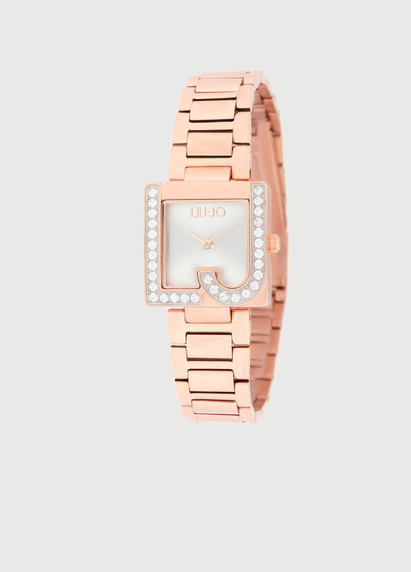 Rose Gold Women\'s Liu Jo Steel With Logo Watches | VAF-962754