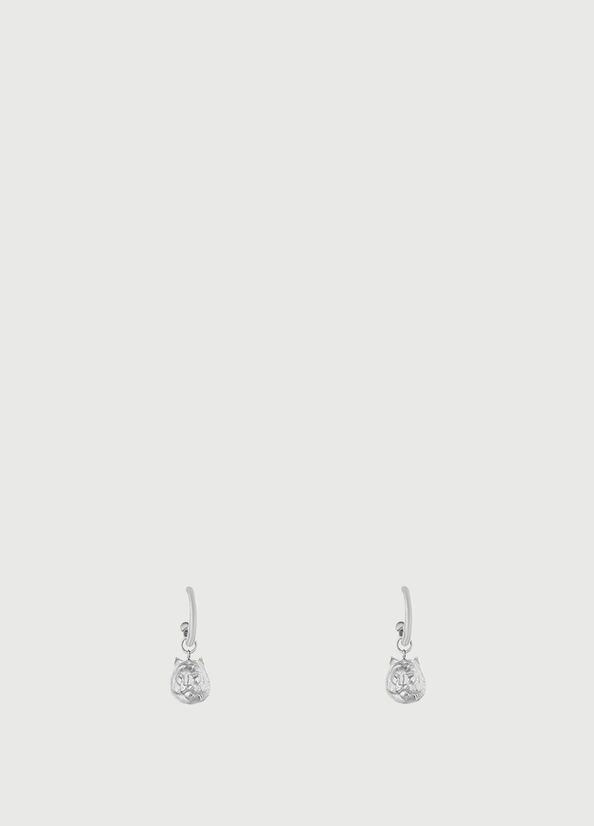 Silver Women's Liu Jo Earrings With Lion Charm Jewelry | TQC-927105