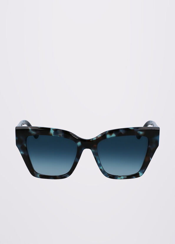 Turquoise Women\'s Liu Jo Rectangular Sunglasses | CQP-932580