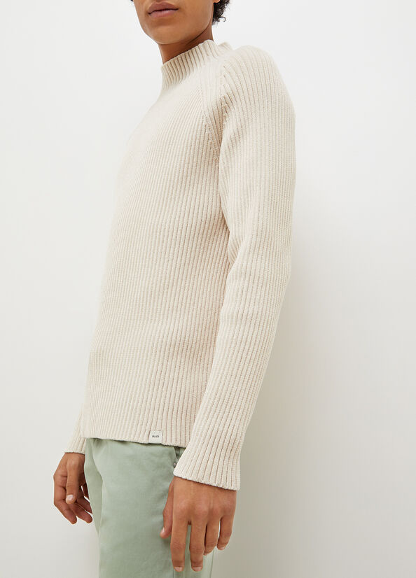 White Men's Liu Jo Chenille Sweaters | HFM-937128