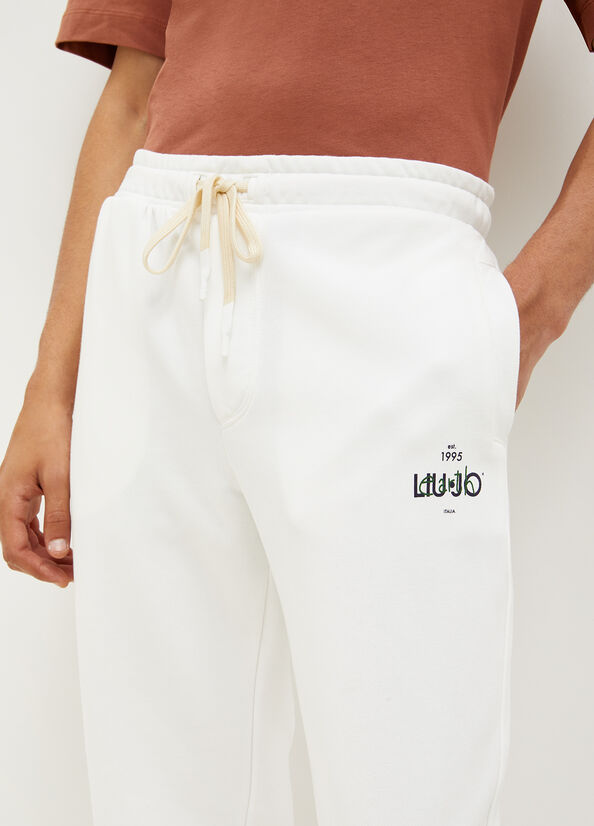 White Men's Liu Jo Eco-Friendly Jogging Pants | IRB-678052