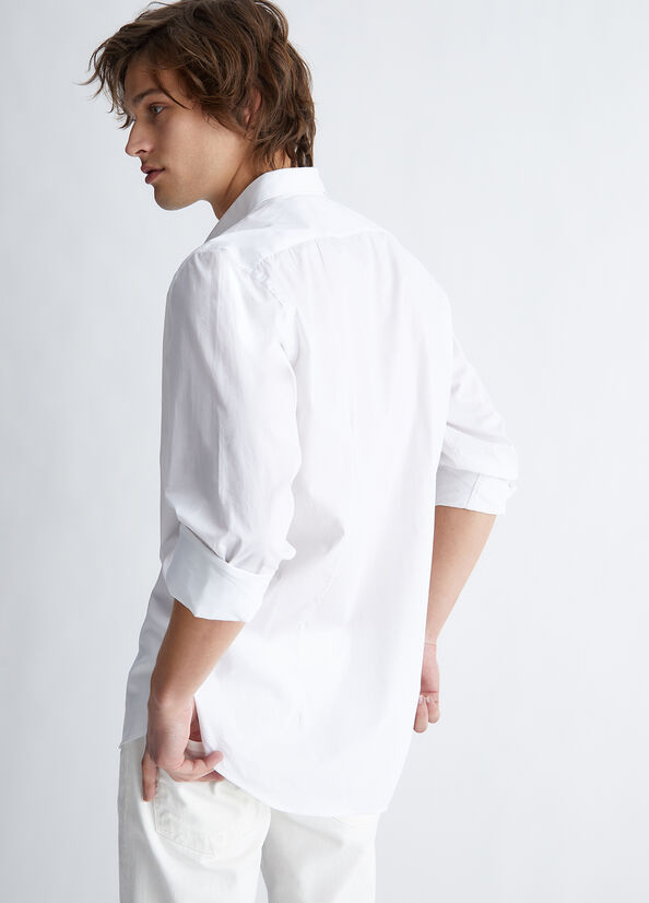 White Men's Liu Jo Slim Fit Shirts | WNY-321978