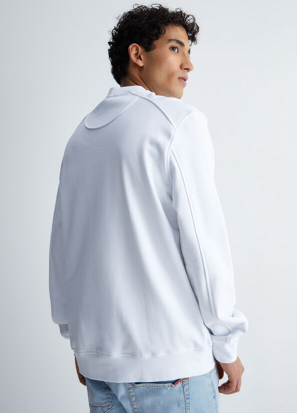 White Men's Liu Jo With Logo Sweaters | YSG-728659