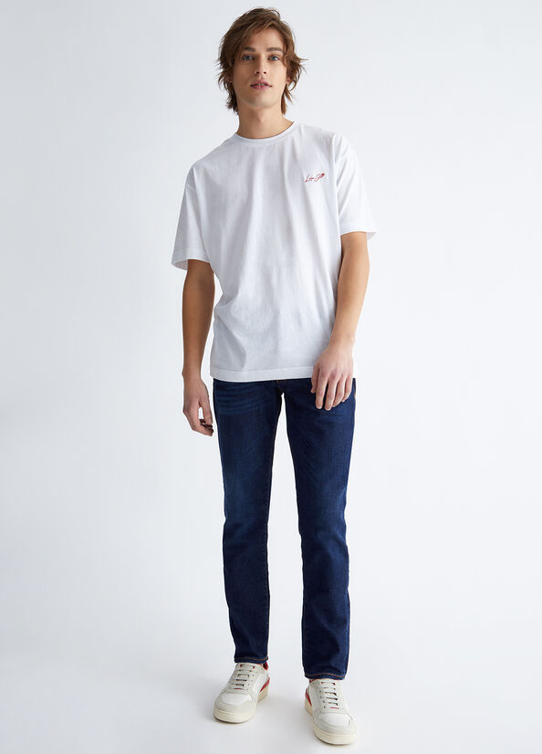 White Men's Liu Jo With Logo T Shirts | BRW-017296