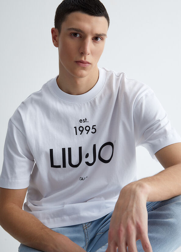 White Men's Liu Jo With Logo T Shirts | EGY-689431