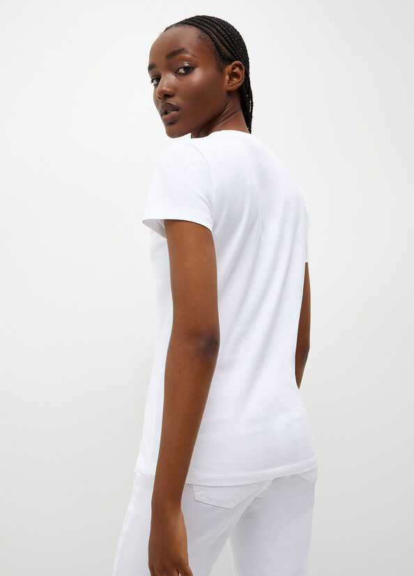 White Women's Liu Jo Eco-Friendly With Logo Tops | QSH-971548