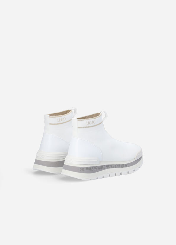 White Women's Liu Jo Perforated Sock Sneakers | TBA-913845