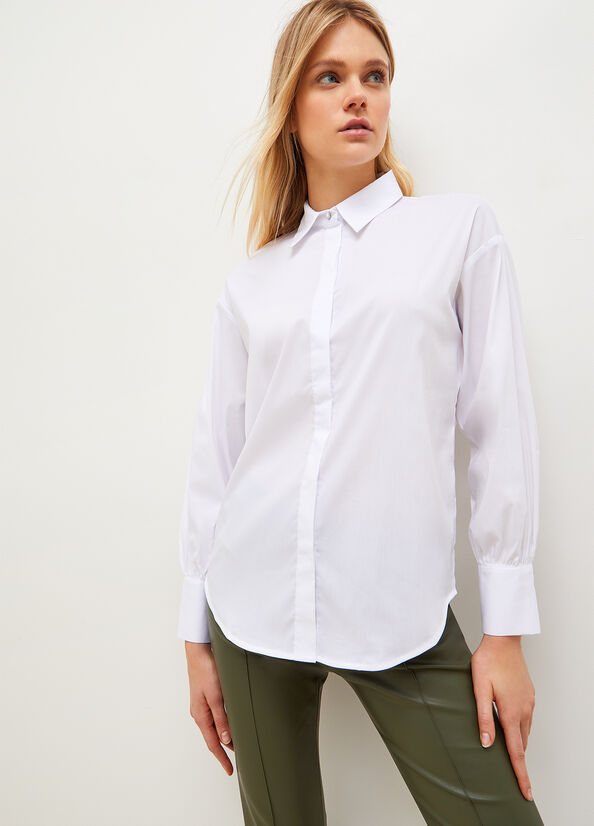 White Women\'s Liu Jo Poplin Shirts | MUP-258106