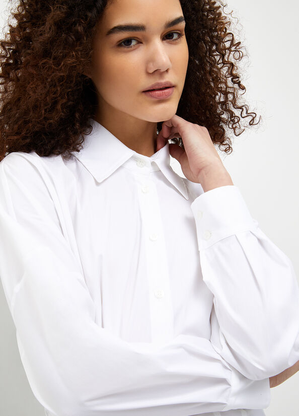 White Women's Liu Jo Stretch Cotton Shirts | QYH-029785