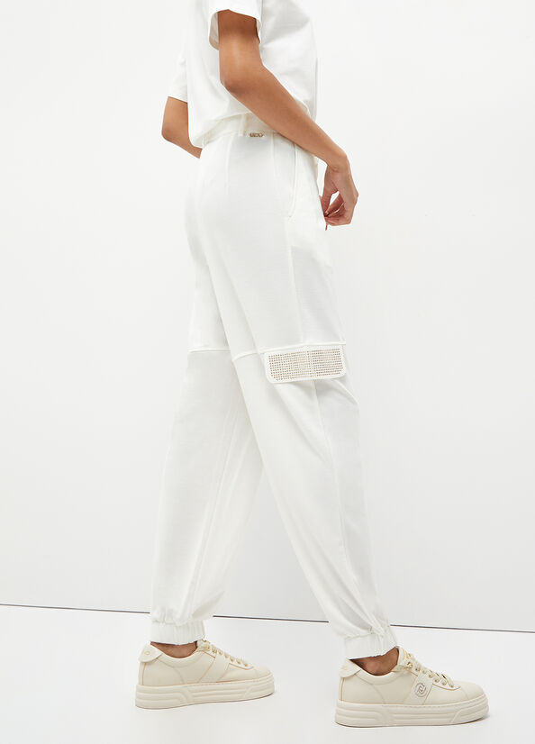 White Women's Liu Jo Studded Cargo Pants | TKR-094781