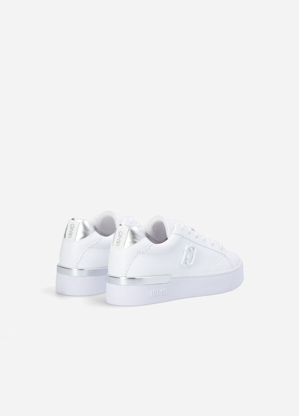 White Women's Liu Jo White With Logo Sneakers | ODX-601928