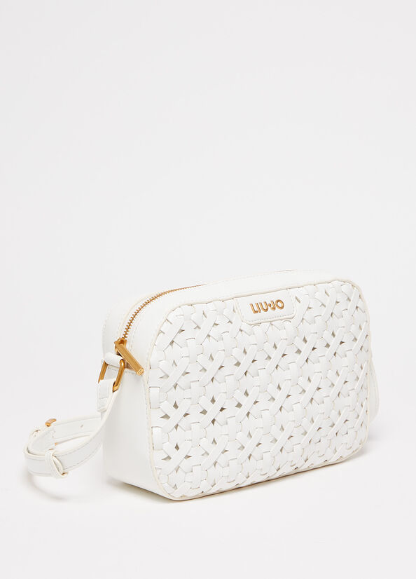 White Women's Liu Jo Woven With Logo Shoulder Bags | EGO-951346