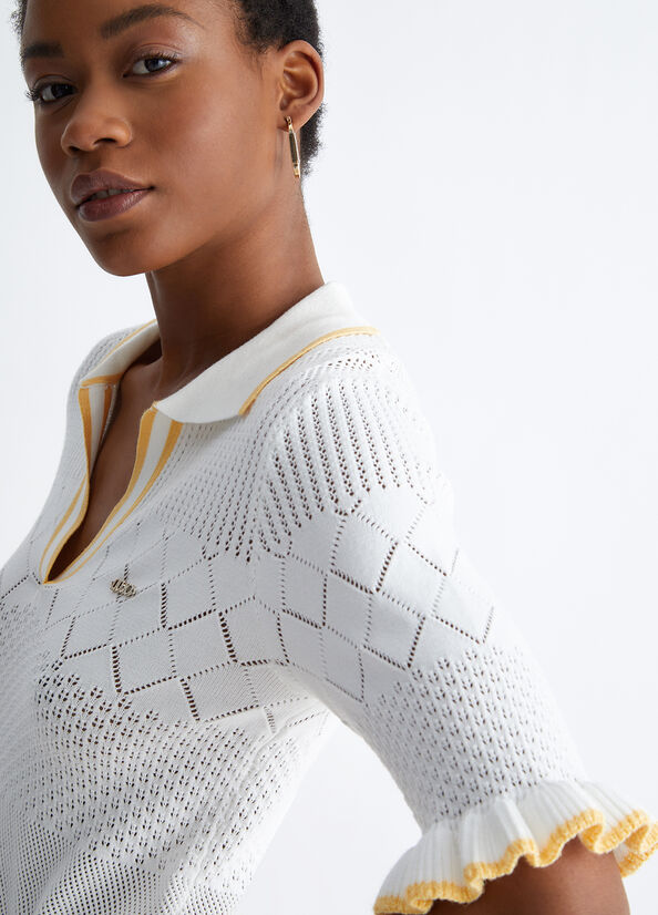 White / Yellow Women's Liu Jo Eco-Friendly Sweaters | MXI-634908