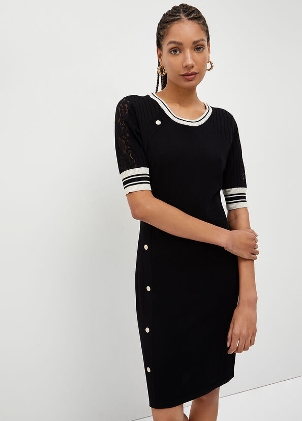 Black Women's Liu Jo Eco-Friendly Knit Dress | FHV-218597