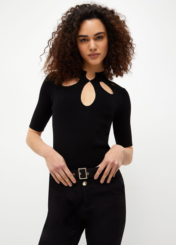 Black Women's Liu Jo Eco-Friendly With Drops Sweaters | BOH-164203