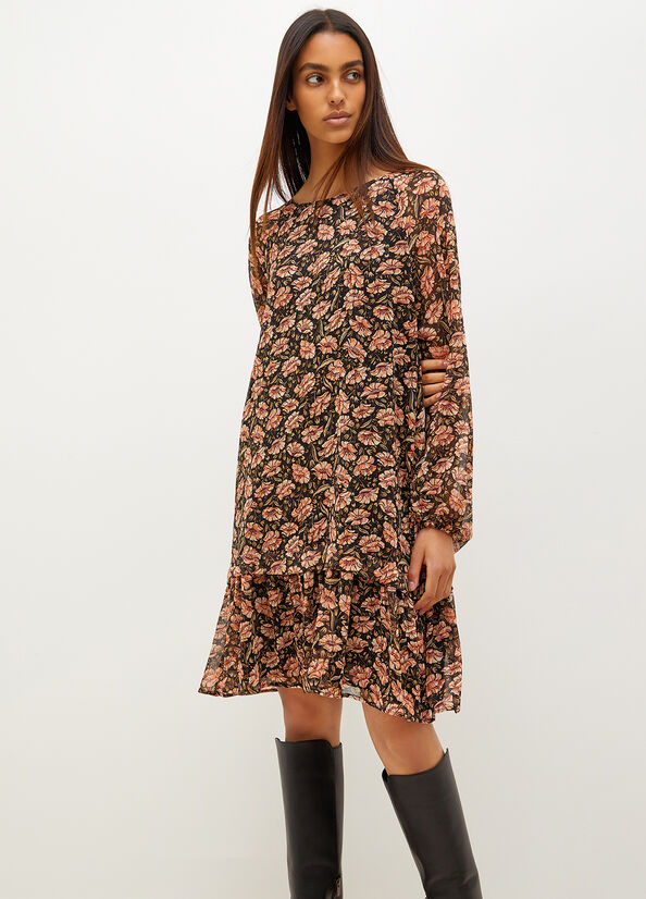 Black Women's Liu Jo Eco-Friendly With Floral Print Dress | MIY-896327