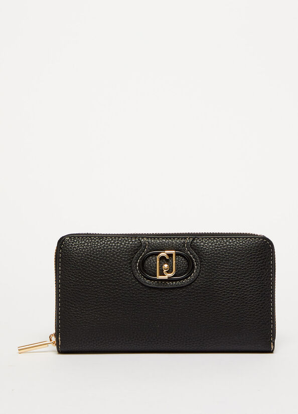 Black Women's Liu Jo Eco-Friendly Zip-Around Wallets | DLV-016873