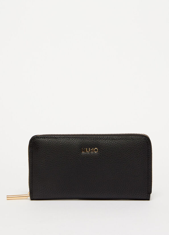 Black Women's Liu Jo Eco-Friendly Zip-Around Wallets | SBE-820634