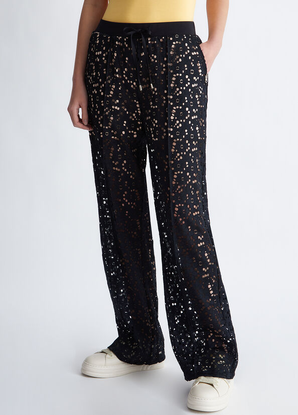 Black Women's Liu Jo San Gallo Lace Pants | FAN-569830