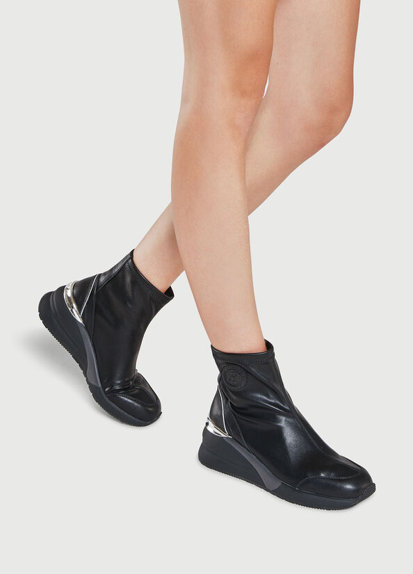 Black Women's Liu Jo With Logo Ankle Boots | GZR-812673