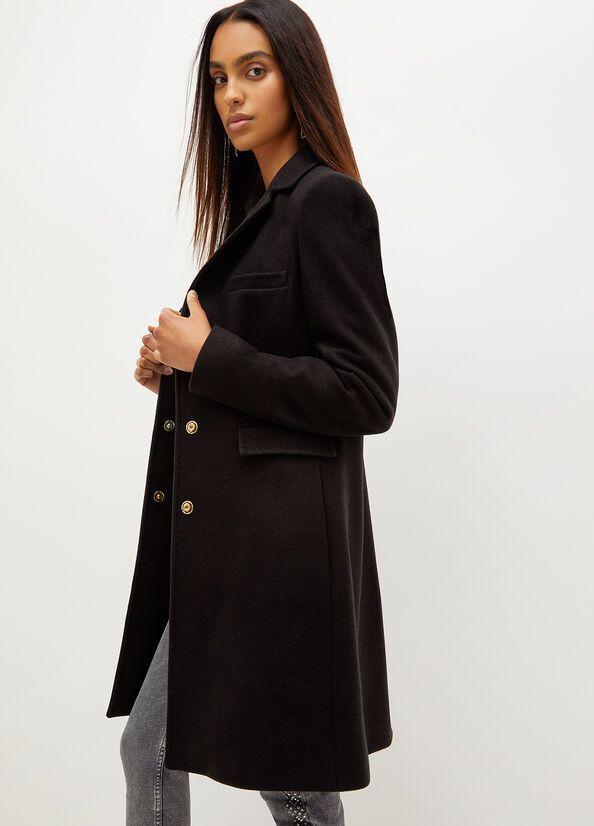 Black Women's Liu Jo Wool Blend Coats | CNZ-162493