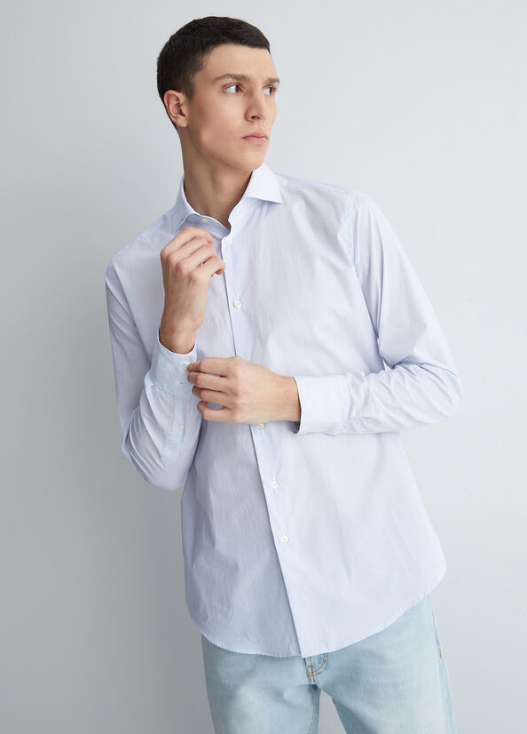 Blue Men's Liu Jo Slim Fit Shirts | WRS-042367