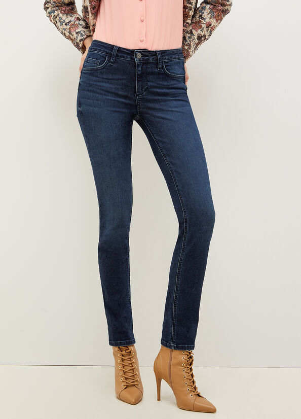 Blue Women's Liu Jo Bottom Up Slim-Fit Jeans | FAI-035627