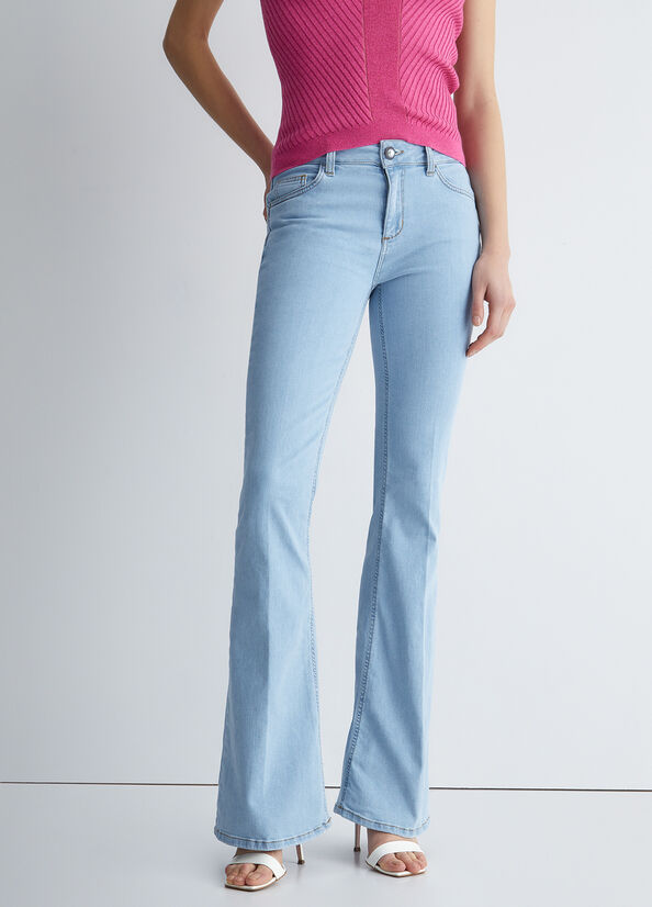 Blue Women's Liu Jo Bottom Up Straight-Fit Jeans | SNX-795320