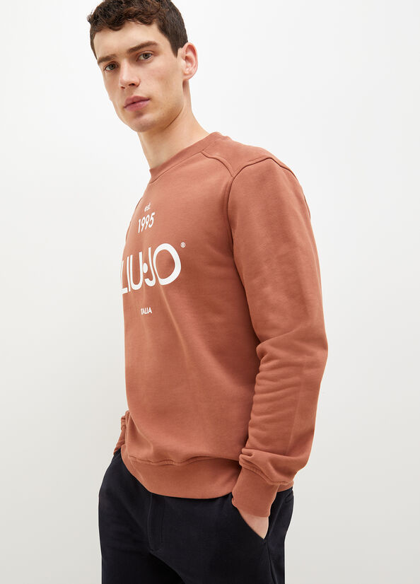 Brown Men's Liu Jo With Logo 1995 Sweaters | RIZ-198472