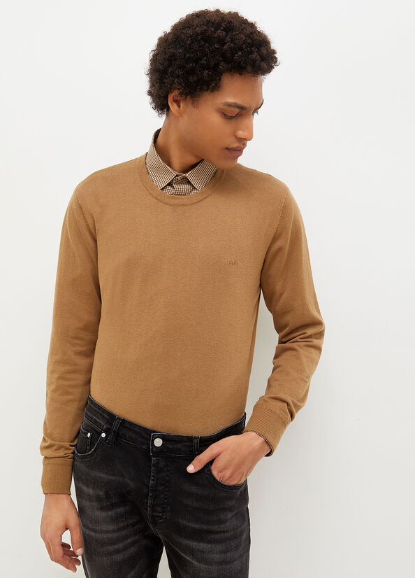 Brown Men's Liu Jo Wool And Cotton Sweaters | CPB-749683