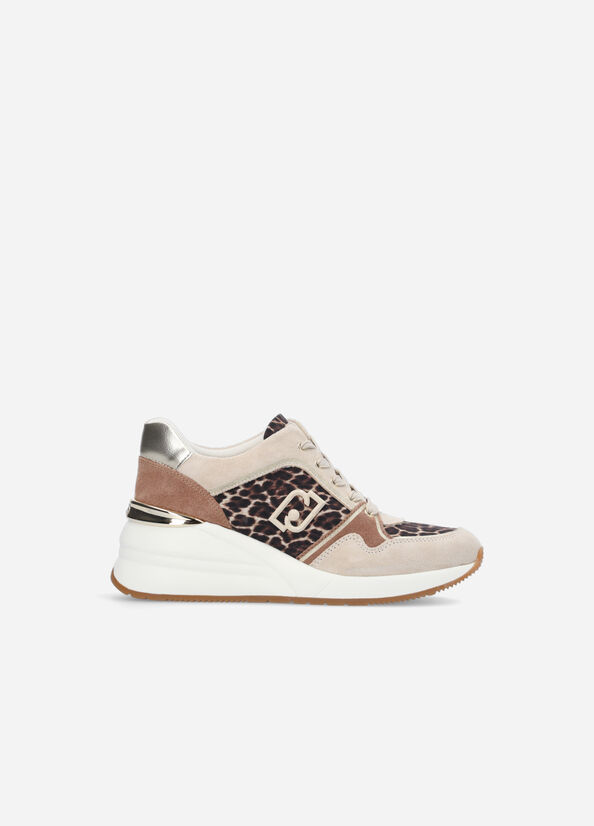 Brown Women's Liu Jo Animal Print Sneakers | KOZ-274930