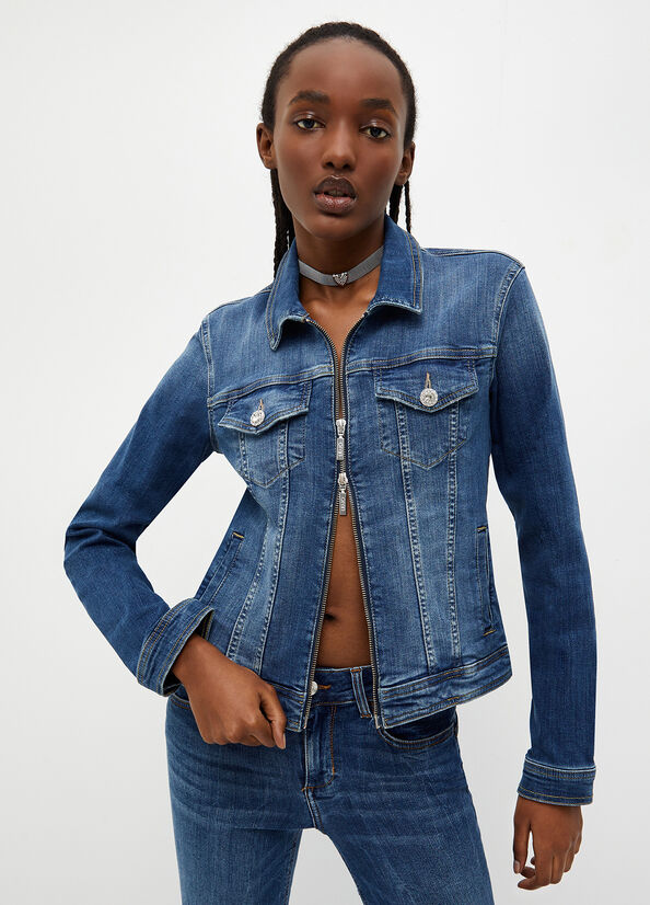 Dark Blue Women's Liu Jo Denim Jackets | KLG-031524