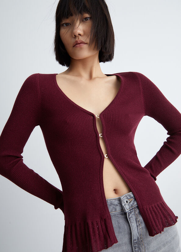 Dark Red Women's Liu Jo Eco-Friendly Cardigan Sweaters | EUQ-365089