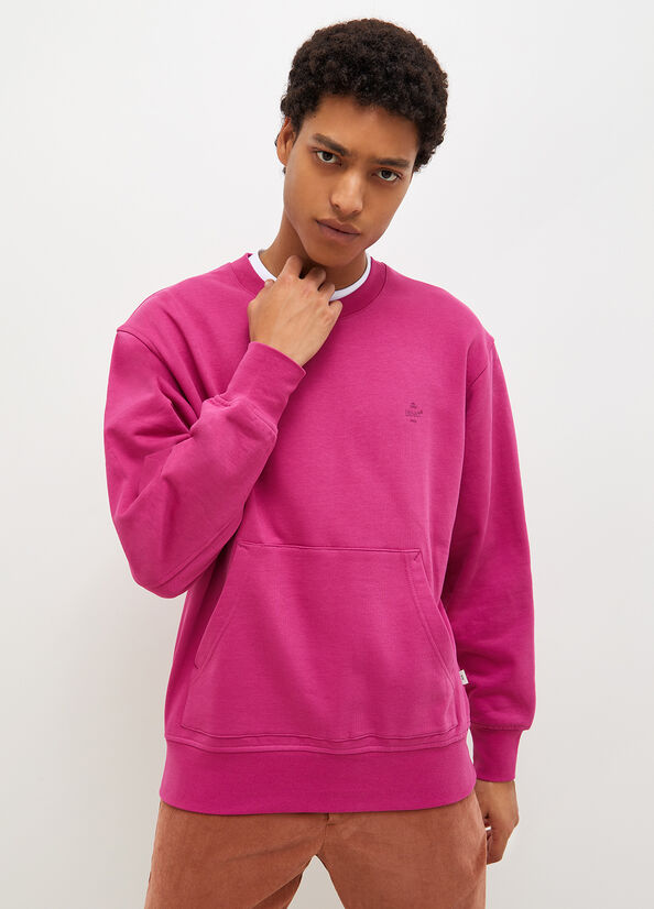 Fuchsia Men's Liu Jo Crew Neck Sweaters | DPJ-653279
