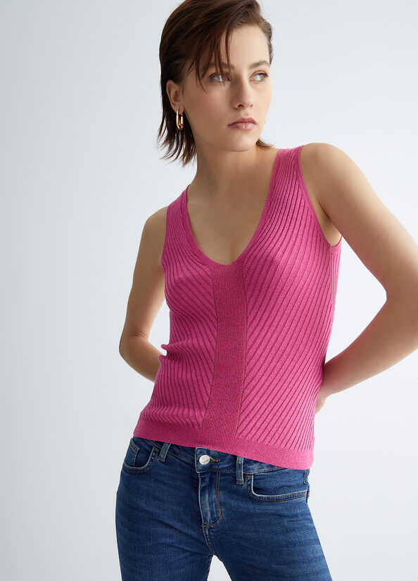 Fuchsia Women's Liu Jo Eco-Friendly Gilet Tops | NSP-835079