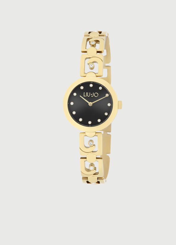 Gold / Black Women's Liu Jo Steel With Logo Watches | UTG-346580