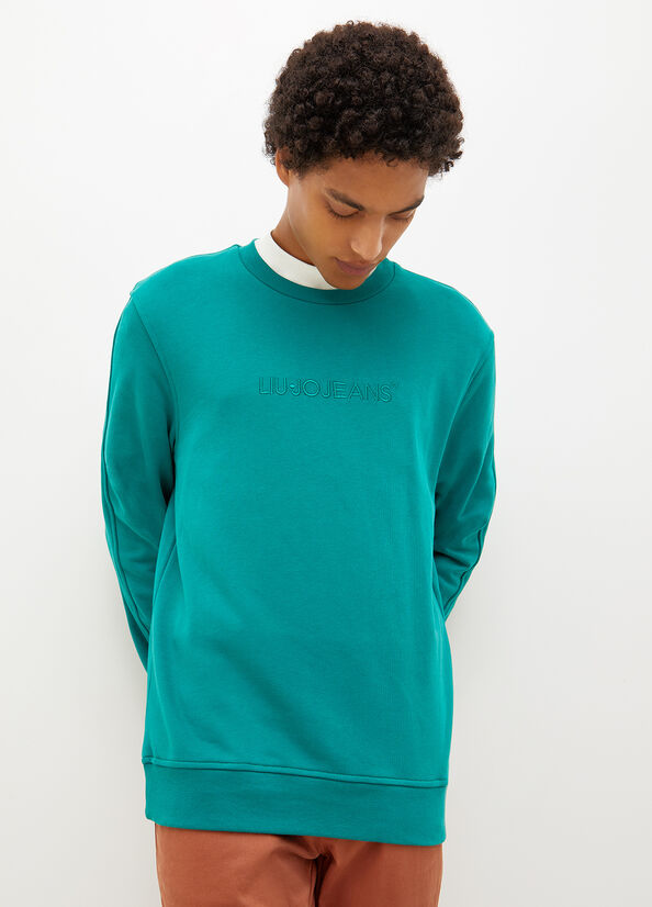 Green Men's Liu Jo With Logo Sweaters | JBY-374162