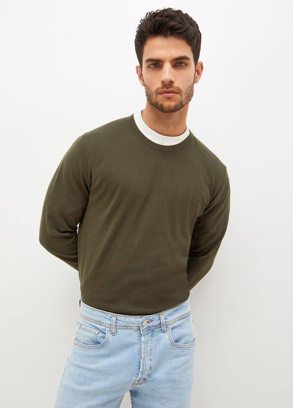 Green Men's Liu Jo Wool And Cotton Sweaters | RSU-516804