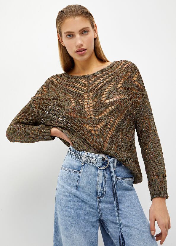 Green Women's Liu Jo Openwork Sweaters | PVO-780514