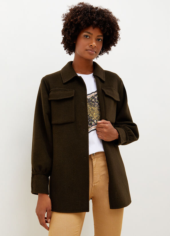 Green Women's Liu Jo Wool Blend Coats | BDS-863295