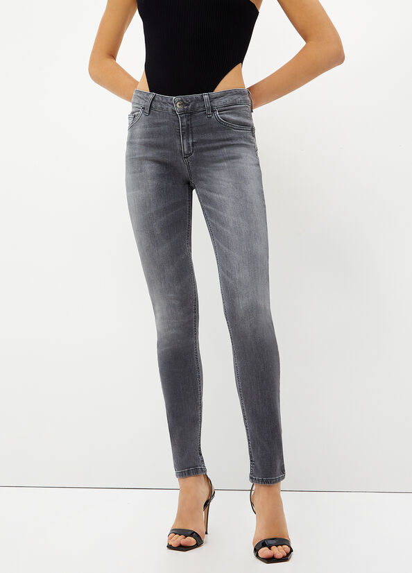 Grey Women's Liu Jo Bottom Up Skinny Jeans | LUF-659103