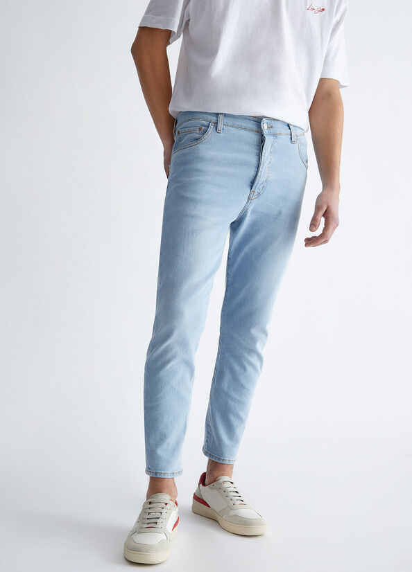 Light Blue Men's Liu Jo Twisted Slim-Fit Jeans | KFT-531946