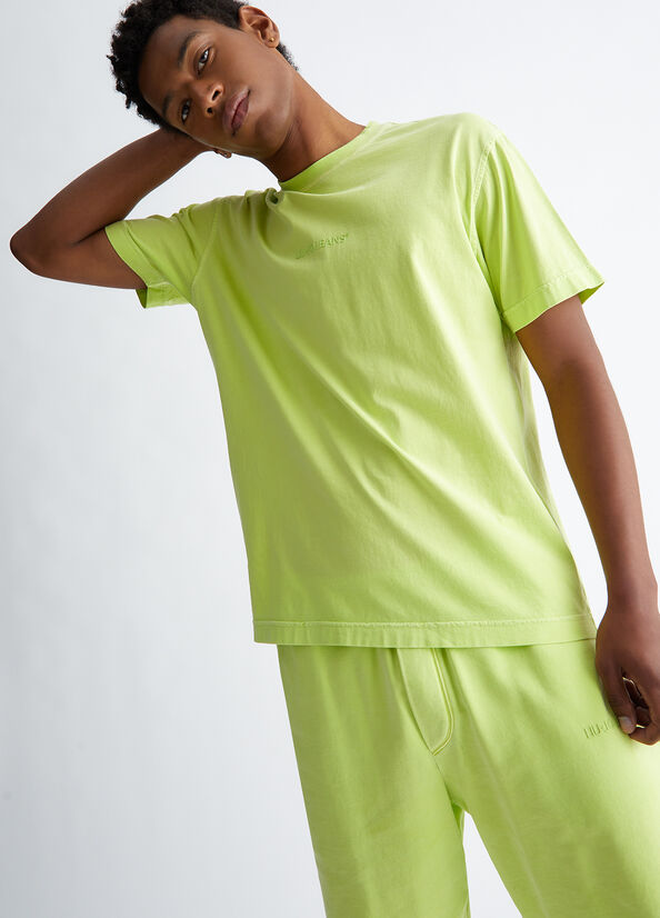 Light Green Men's Liu Jo With Logo T Shirts | RPI-750416