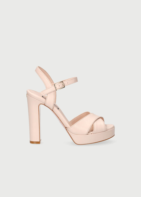 Light Pink Women's Liu Jo With Wide Heel Sandals | JDV-034978