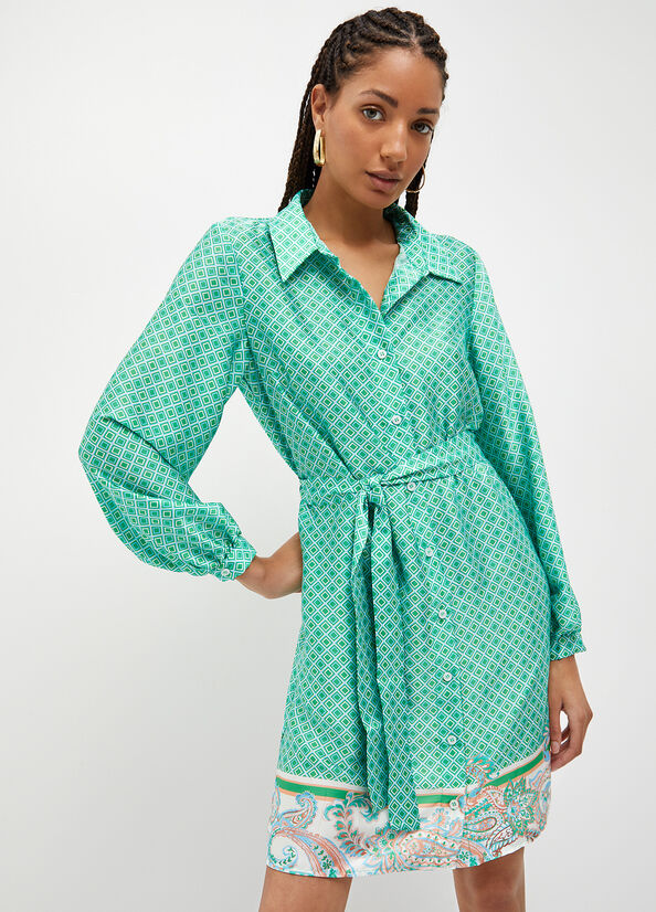 Light Turquoise Women's Liu Jo With Print Dress | GXD-295704