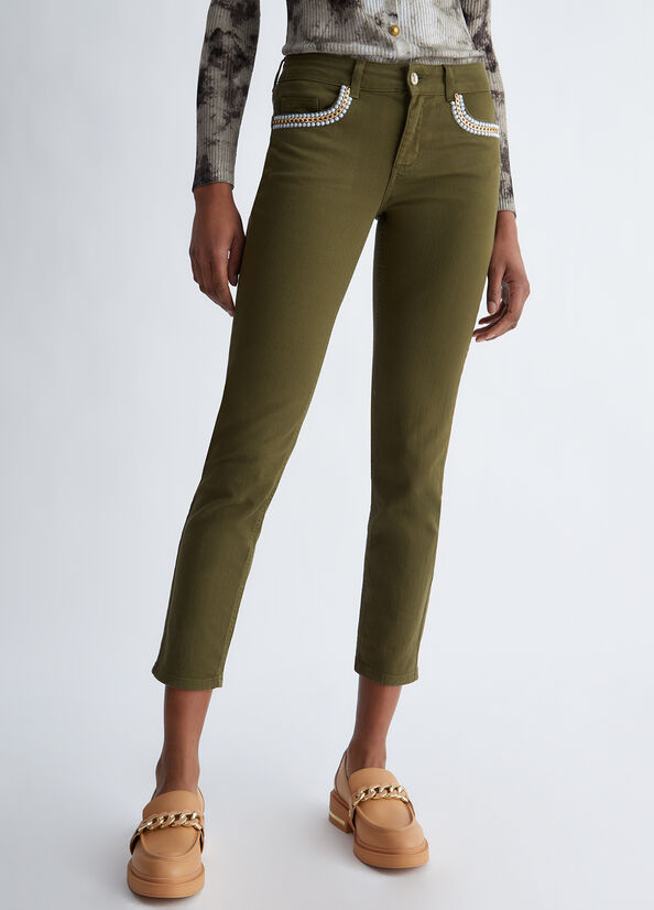 Olive Women's Liu Jo Bottom Up Pants | XKC-795410