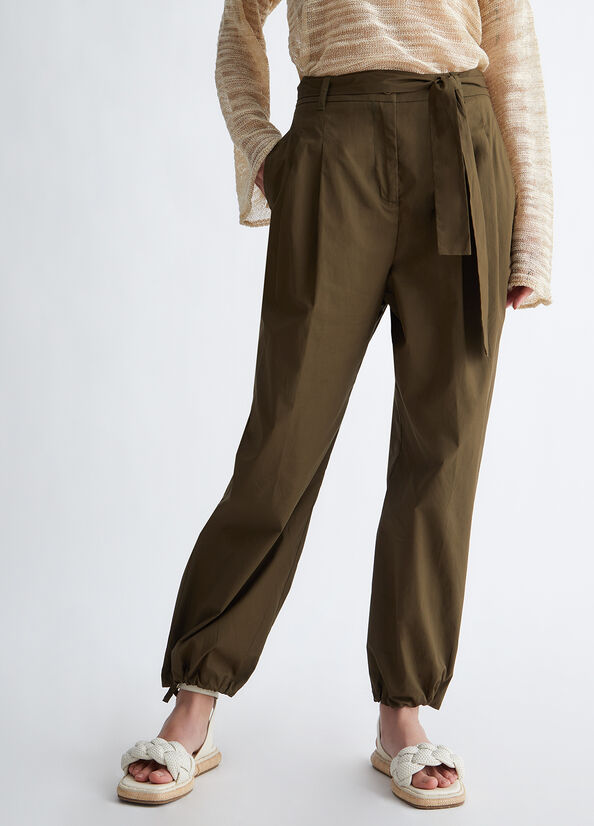 Olive Women's Liu Jo Poplin Pants | MFS-420879